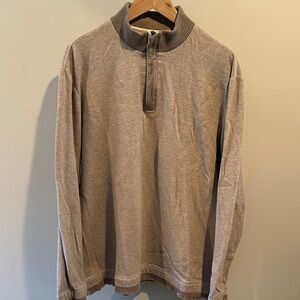 Banana Republic XL Beige/Tan Cotton 1/4 Zip Pullover Sweater
